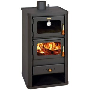Poêle à bois avec four. Puissance de chauffage de 12 kW. Modèle "Prity FM"